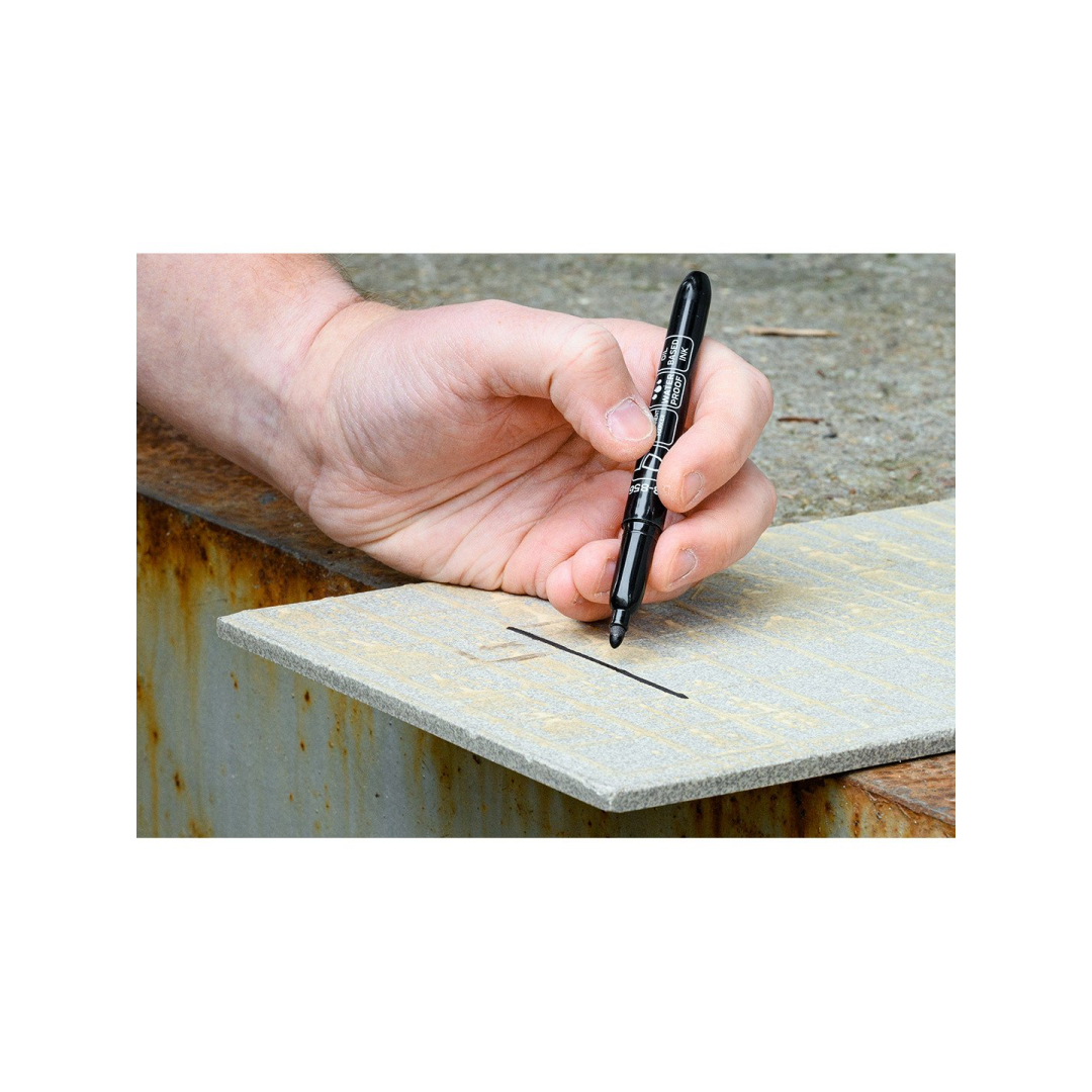 Statybinis žymeklis (markeris), juodas, permanentinis, atsparus vandeniui, aliejinis, 4 vnt 4 Statybinis žymeklis (markeris), juodas, permanentinis, atsparus vandeniui, aliejinis, 4 vnt 4