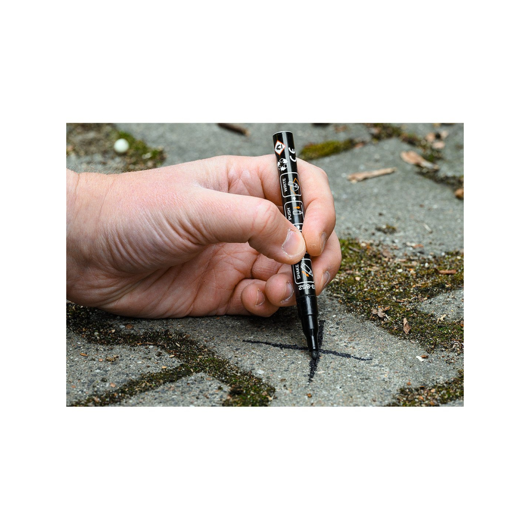 Statybinis žymeklis (markeris), juodas, permanentinis, atsparus vandeniui, lakas, aliuminis, 4 vnt 2