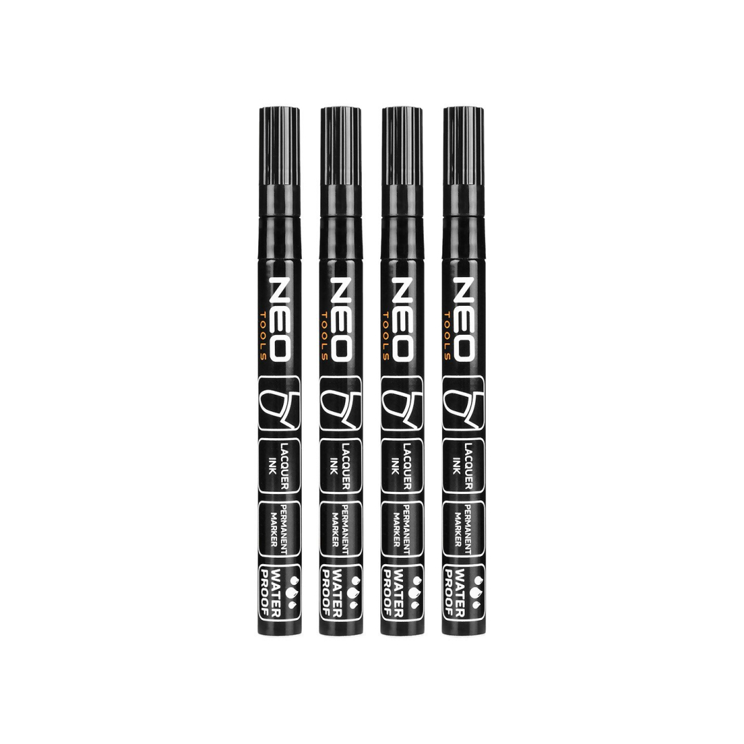 Statybinis žymeklis (markeris), juodas, permanentinis, atsparus vandeniui, lakas, aliuminis, 4 vnt Statybinis žymeklis (markeris), juodas, permanentinis, atsparus vandeniui, lakas, aliuminis, 4 vnt