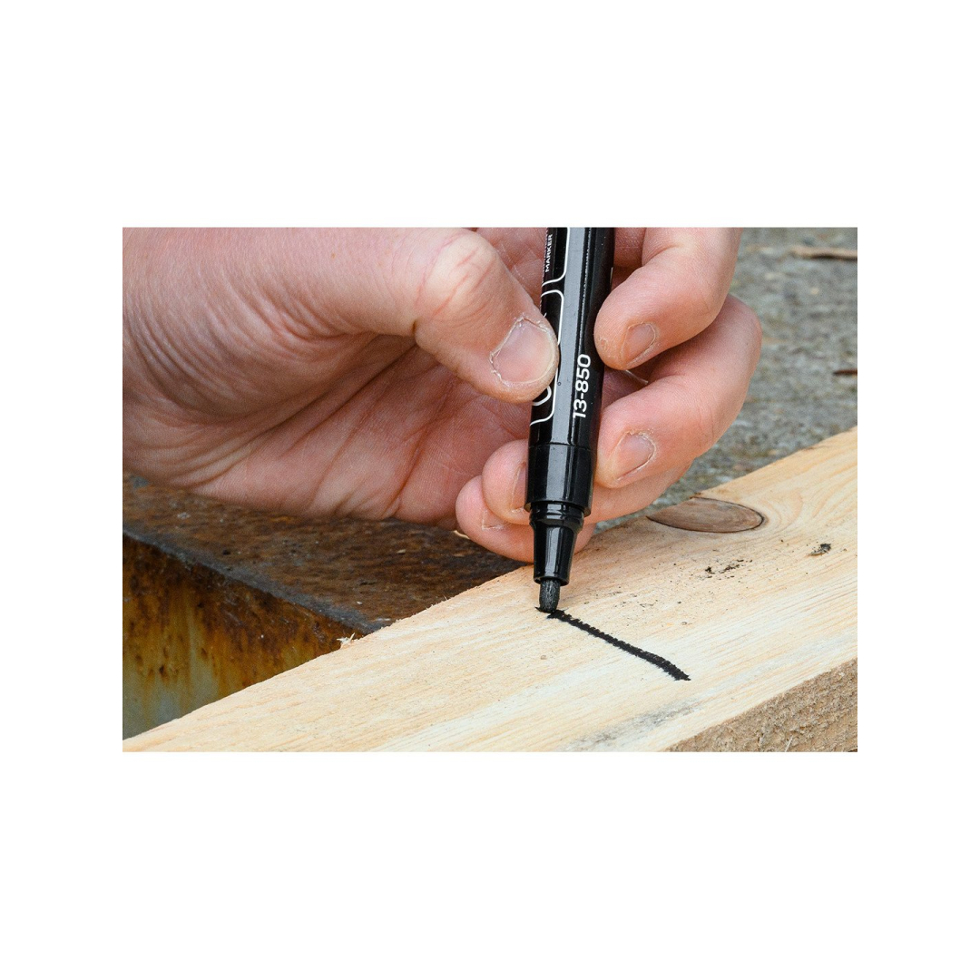 Statybinis žymeklis (markeris) storas, juodas, permanentinis, atsparus vandeniui, lakas, aliuminis, 4 vnt 3