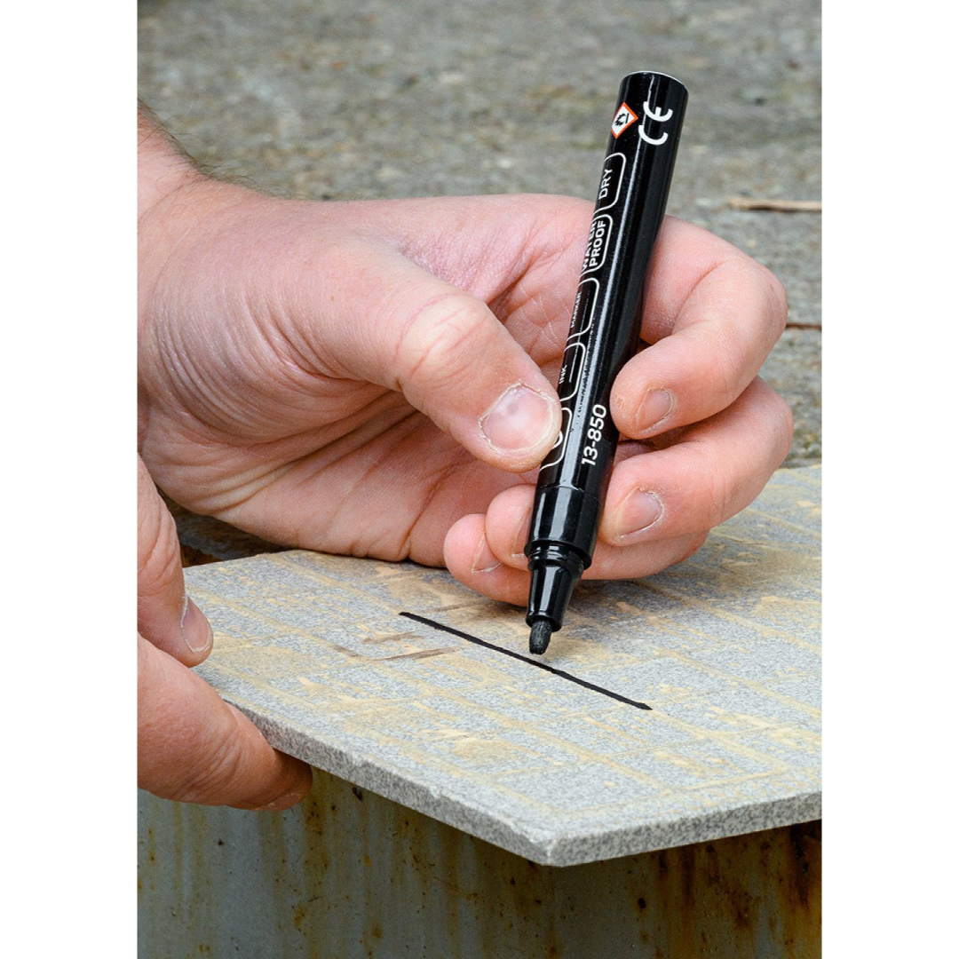 Statybinis žymeklis (markeris) storas, juodas, permanentinis, atsparus vandeniui, lakas, aliuminis, 4 vnt 4 Statybinis žymeklis (markeris) storas, juodas, permanentinis, atsparus vandeniui, lakas, aliuminis, 4 vnt 4