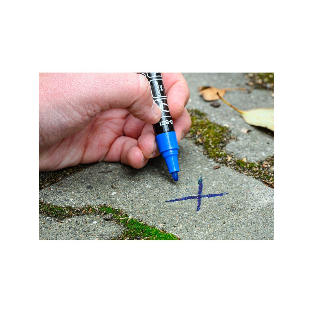 Storas statybinis žymeklis (markeris), 4 spalvos, permanentinis, atsparus vandeniui, lakas, aliuminis, 4 vnt. 4