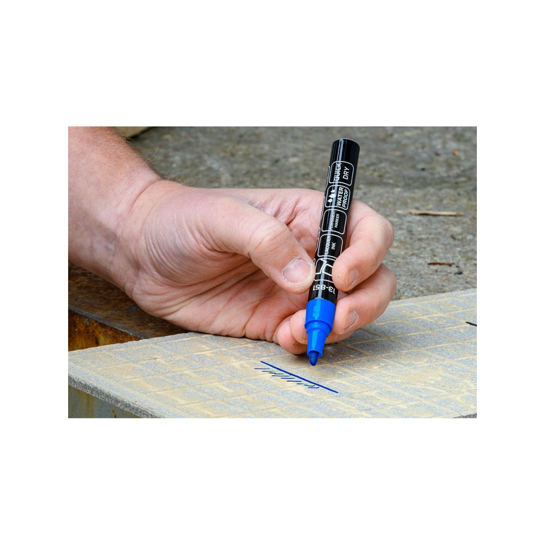 Storas statybinis žymeklis (markeris), 4 spalvos, permanentinis, atsparus vandeniui, lakas, aliuminis, 4 vnt. 7