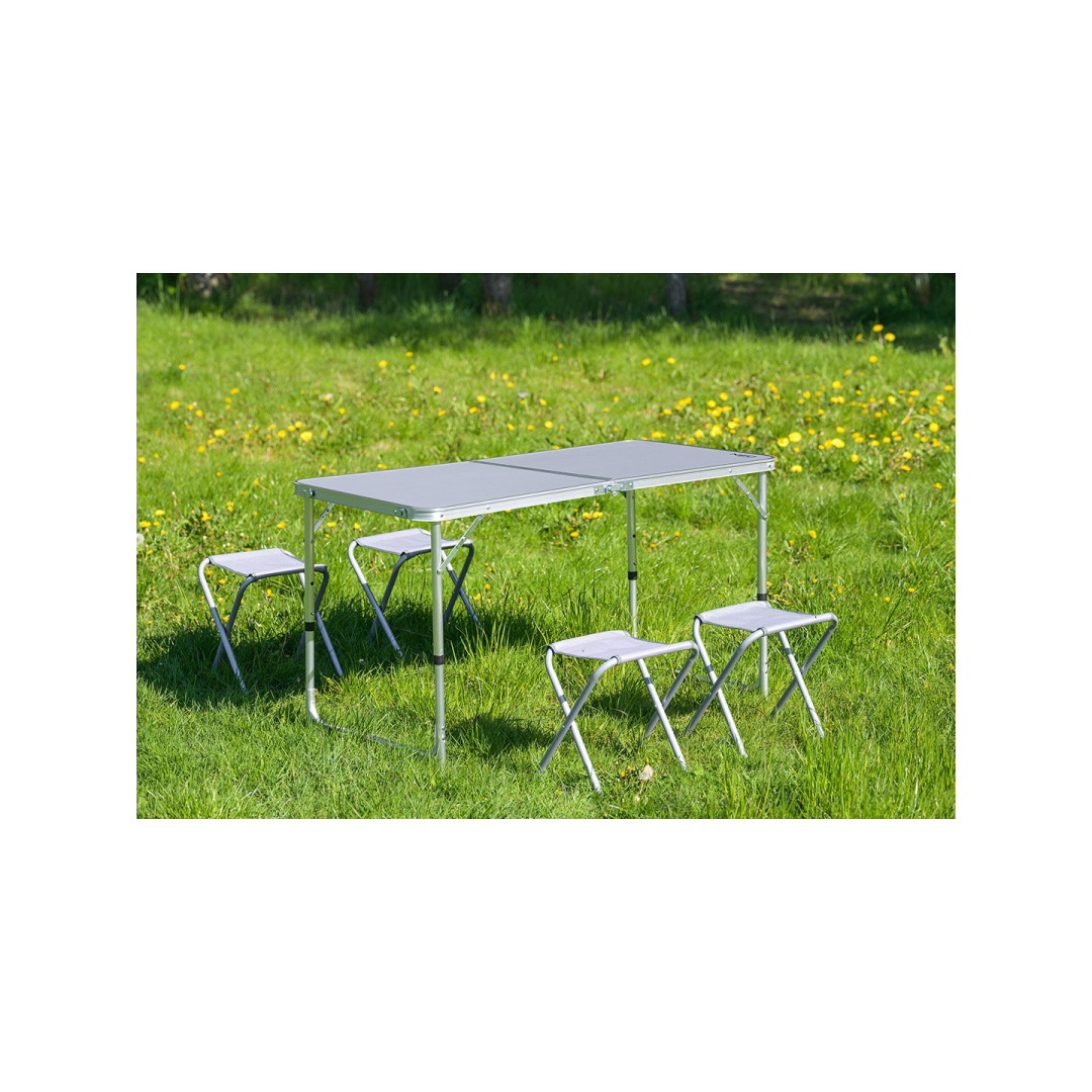 Stovyklavietės stalo ir 4 kėdžių komplektas, sulankstytas į lagaminą 8 Stovyklavietės stalo ir 4 kėdžių komplektas, sulankstytas į lagaminą 8