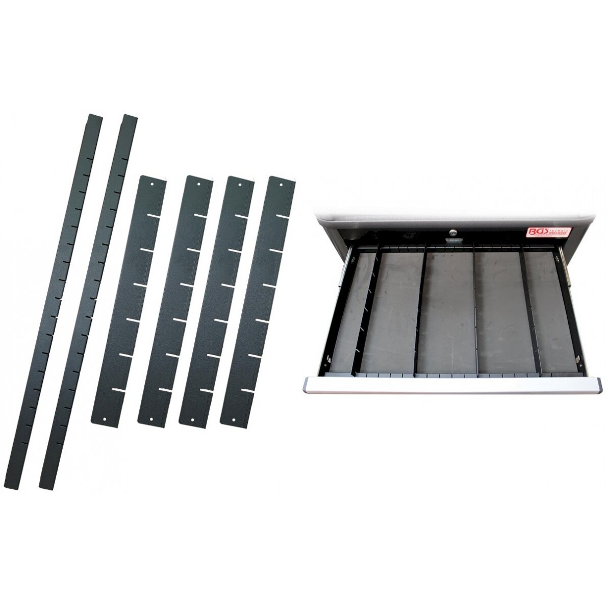 Stalčiaus padalijimas dirbtuvių vežimėliams | 6 vnt. (67166) Stalčiaus padalijimas dirbtuvių vežimėliams | 6 vnt. (67166)