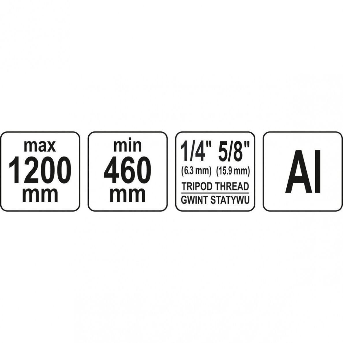 Stovas trikojis | aliuminis | 120 cm (YT-30475) 2 Stovas trikojis | aliuminis | 120 cm (YT-30475) 2