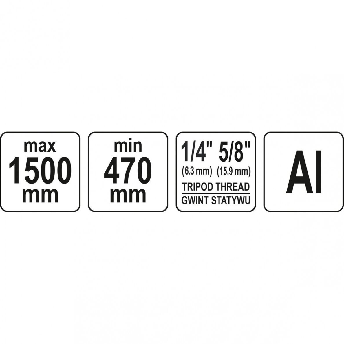 Stovas trikojis | aliuminis | 150 cm (YT-30477) 3 Stovas trikojis | aliuminis | 150 cm (YT-30477) 3