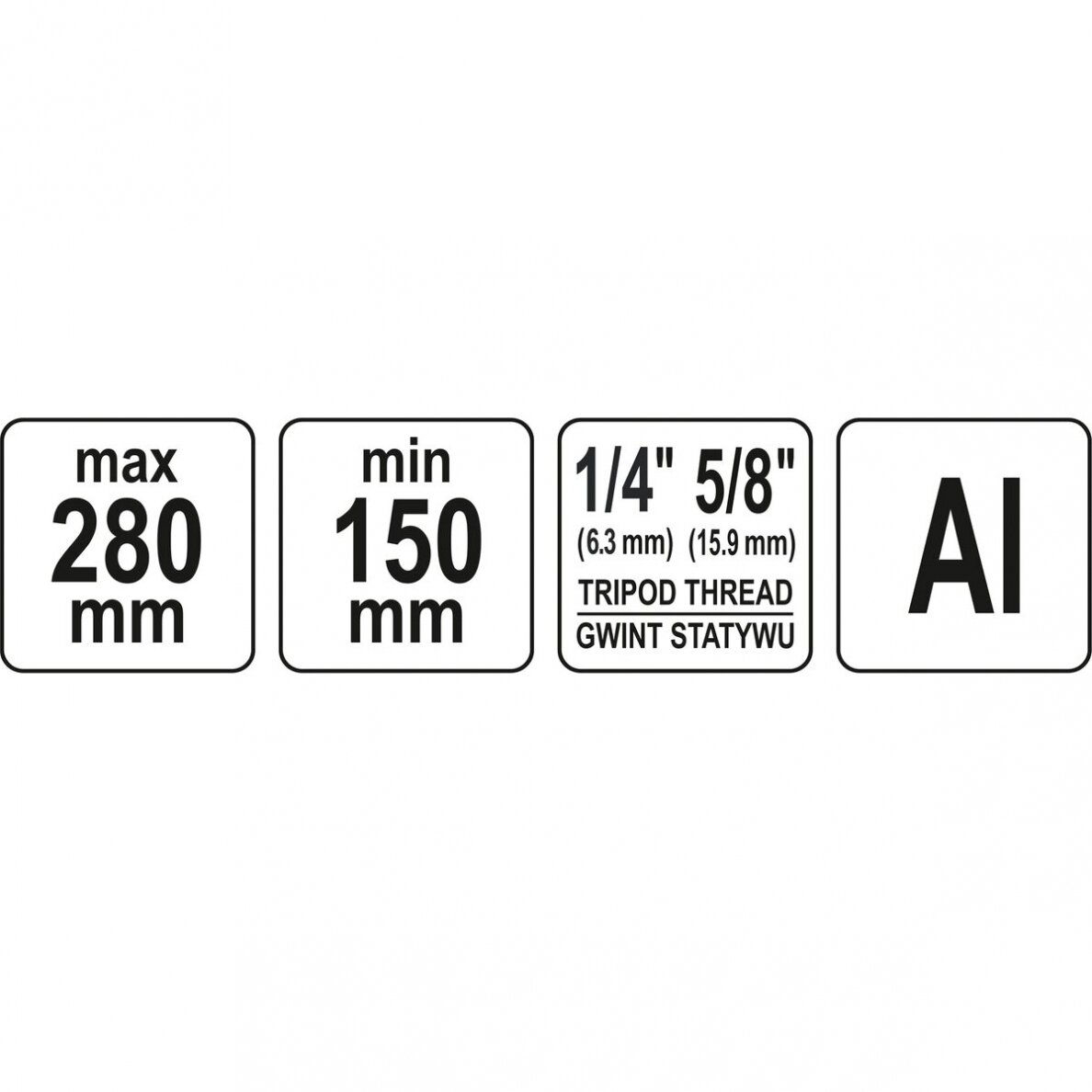 Stovas trikojis | aliuminis | 28 cm (YT-30471) 2