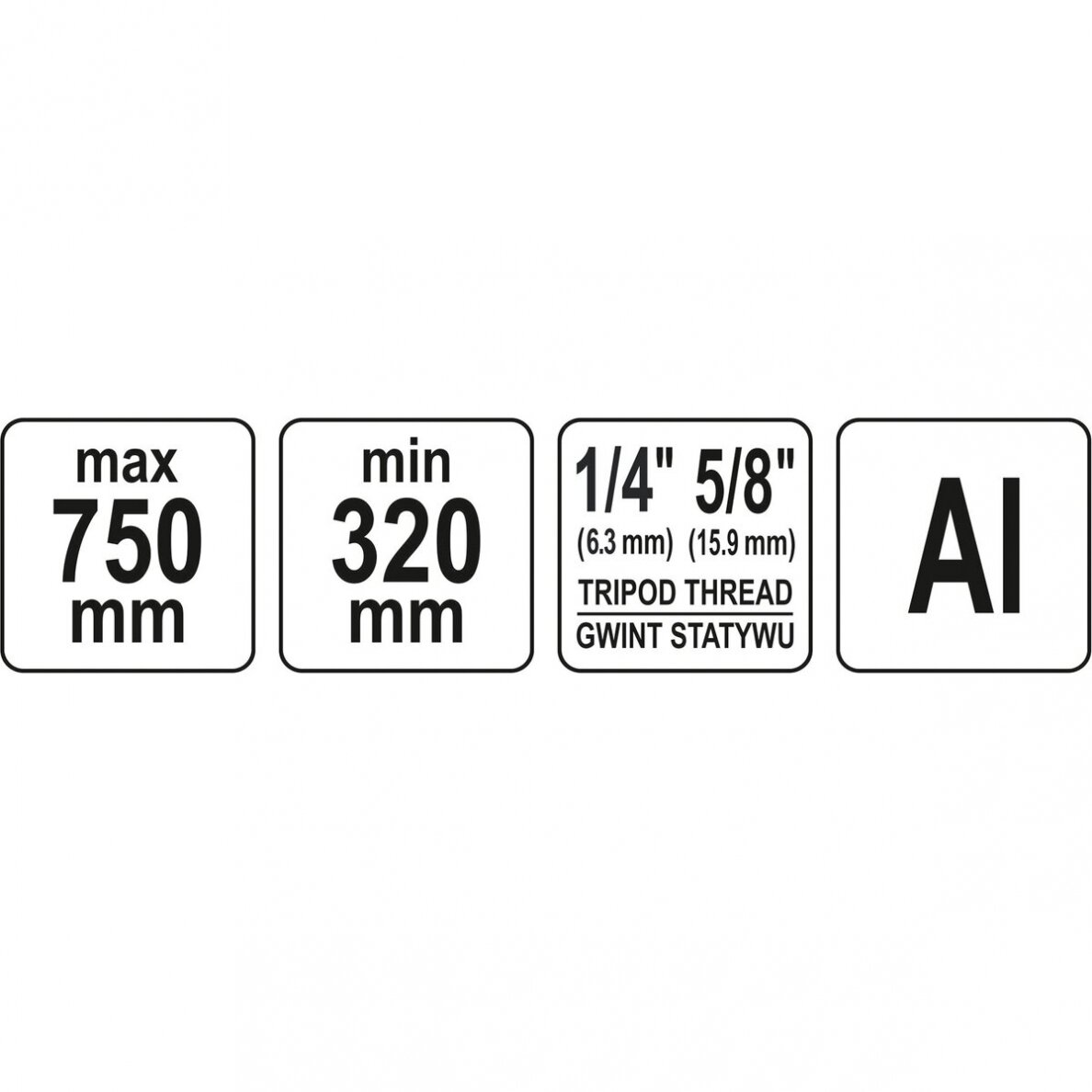 Stovas trikojis | aliuminis | 75 cm (YT-30473) 2 Stovas trikojis | aliuminis | 75 cm (YT-30473) 2