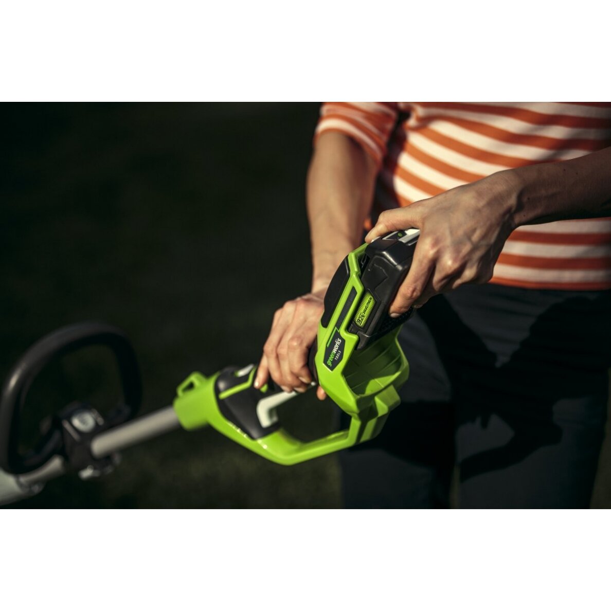 Akumuliatorinis trimeris - žoliapjovė Greenworks G24LT30M, 24 V, (be akum. ir krov.) 12