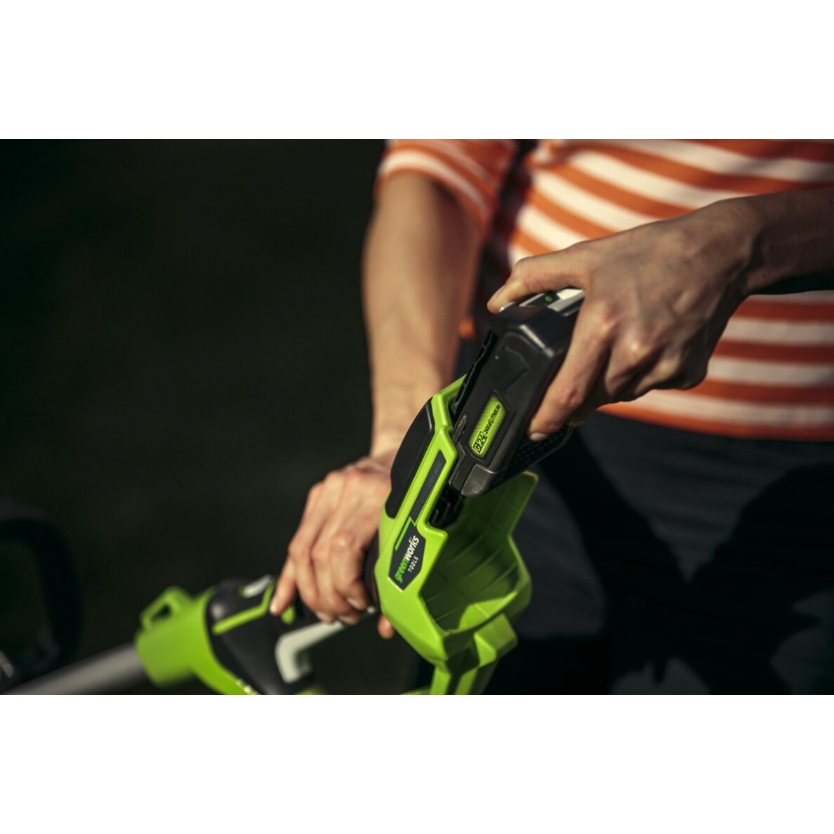 Akumuliatorinis trimeris - žoliapjovė Greenworks G24LT30M, 24 V, (be akum. ir krov.) 13