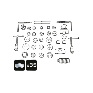 Stabdžių cilindro remonto įrankių komplektas 35 vnt. 7