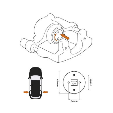 Stabdžių stūmoklio atlenkimo įrankis (dešinė ranka) 6 Stabdžių stūmoklio atlenkimo įrankis (dešinė ranka) 6