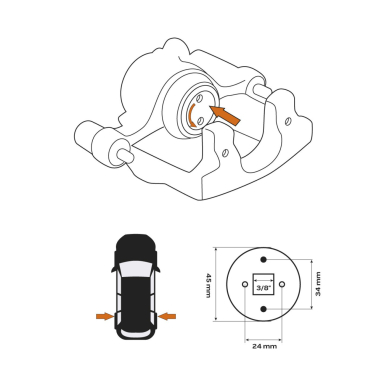 Stabdžių stūmoklio atlenkimo įrankis (kairė ranka) 6 Stabdžių stūmoklio atlenkimo įrankis (kairė ranka) 6