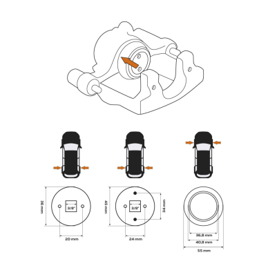 Stabdžių stūmoklio atlenkimo įtaisas, MINI įrankių rinkinys - 2 in 1 6 Stabdžių stūmoklio atlenkimo įtaisas, MINI įrankių rinkinys - 2 in 1 6