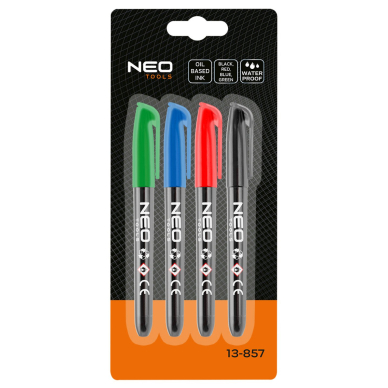 Statybinis žymeklis (markeris), 4 spalvos, permanentinis, atsparus vandeniui, aliejinis, 4 vnt 1 Statybinis žymeklis (markeris), 4 spalvos, permanentinis, atsparus vandeniui, aliejinis, 4 vnt 1