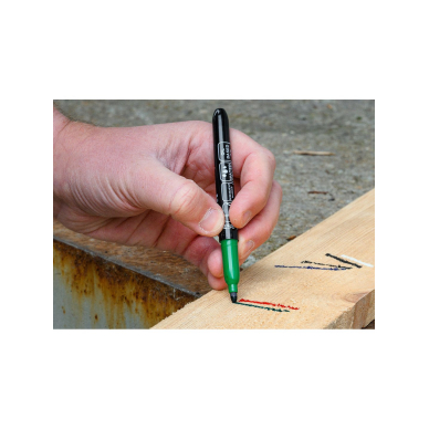 Statybinis žymeklis (markeris), 4 spalvos, permanentinis, atsparus vandeniui, aliejinis, 4 vnt 6 Statybinis žymeklis (markeris), 4 spalvos, permanentinis, atsparus vandeniui, aliejinis, 4 vnt 6