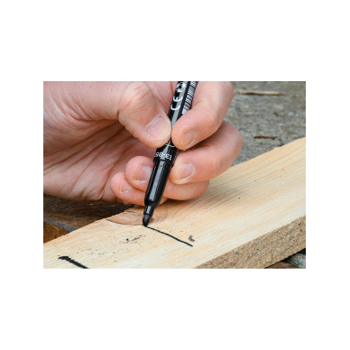 Statybinis žymeklis (markeris), juodas, nuolatinis, atsparus vandeniui, aliejinis, kartotiniai iš 30. 2 Statybinis žymeklis (markeris), juodas, nuolatinis, atsparus vandeniui, aliejinis, kartotiniai iš 30. 2