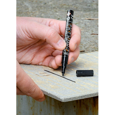 Statybinis žymeklis (markeris), juodas, permanentinis, atsparus vandeniui, lakas, aliuminis, 4 vnt 4 Statybinis žymeklis (markeris), juodas, permanentinis, atsparus vandeniui, lakas, aliuminis, 4 vnt 4