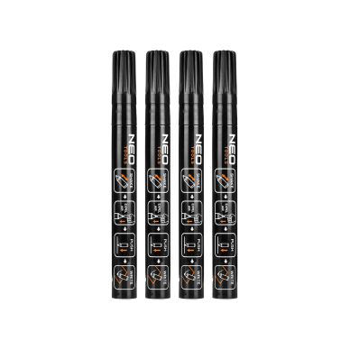 Statybinis žymeklis (markeris) storas, juodas, permanentinis, atsparus vandeniui, lakas, aliuminis, 4 vnt Statybinis žymeklis (markeris) storas, juodas, permanentinis, atsparus vandeniui, lakas, aliuminis, 4 vnt