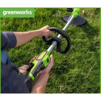 Akumuliatorinis trimeris-krūmapjovė GreenWorks GD24LT33K4, 24V, 1x4Ah 2 Akumuliatorinis trimeris-krūmapjovė GreenWorks GD24LT33K4, 24V, 1x4Ah 2