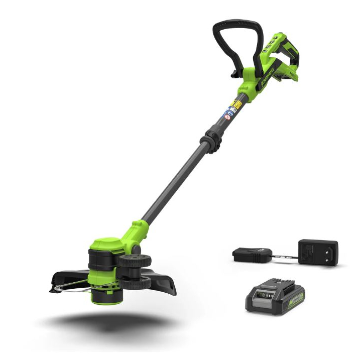 Akumuliatorinis trimeris Greenworks ST24B218-01 24V, 30cm Akumuliatorinis trimeris Greenworks ST24B218-01 24V, 30cm