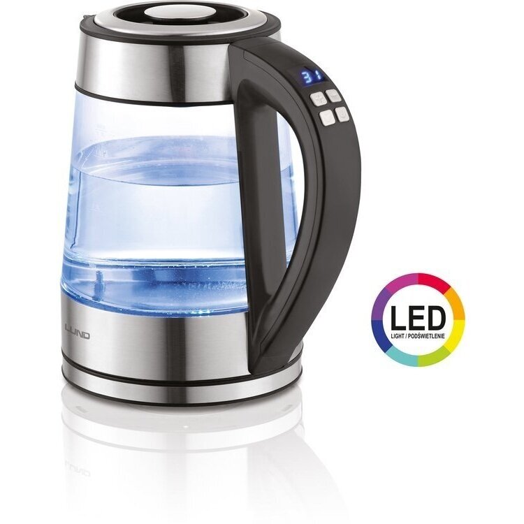 Stiklinis virdulys Lund su LED apšvietimu, 1.7l, 2200W Stiklinis virdulys Lund su LED apšvietimu, 1.7l, 2200W