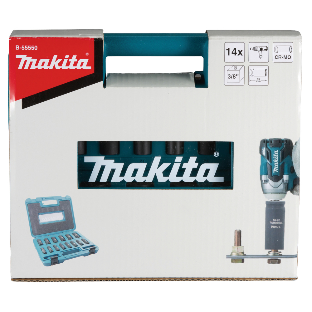 Sukimo antgalių komplektas Makita B-55550, 14 vnt., 3/8'' 3 Sukimo antgalių komplektas Makita B-55550, 14 vnt., 3/8'' 3