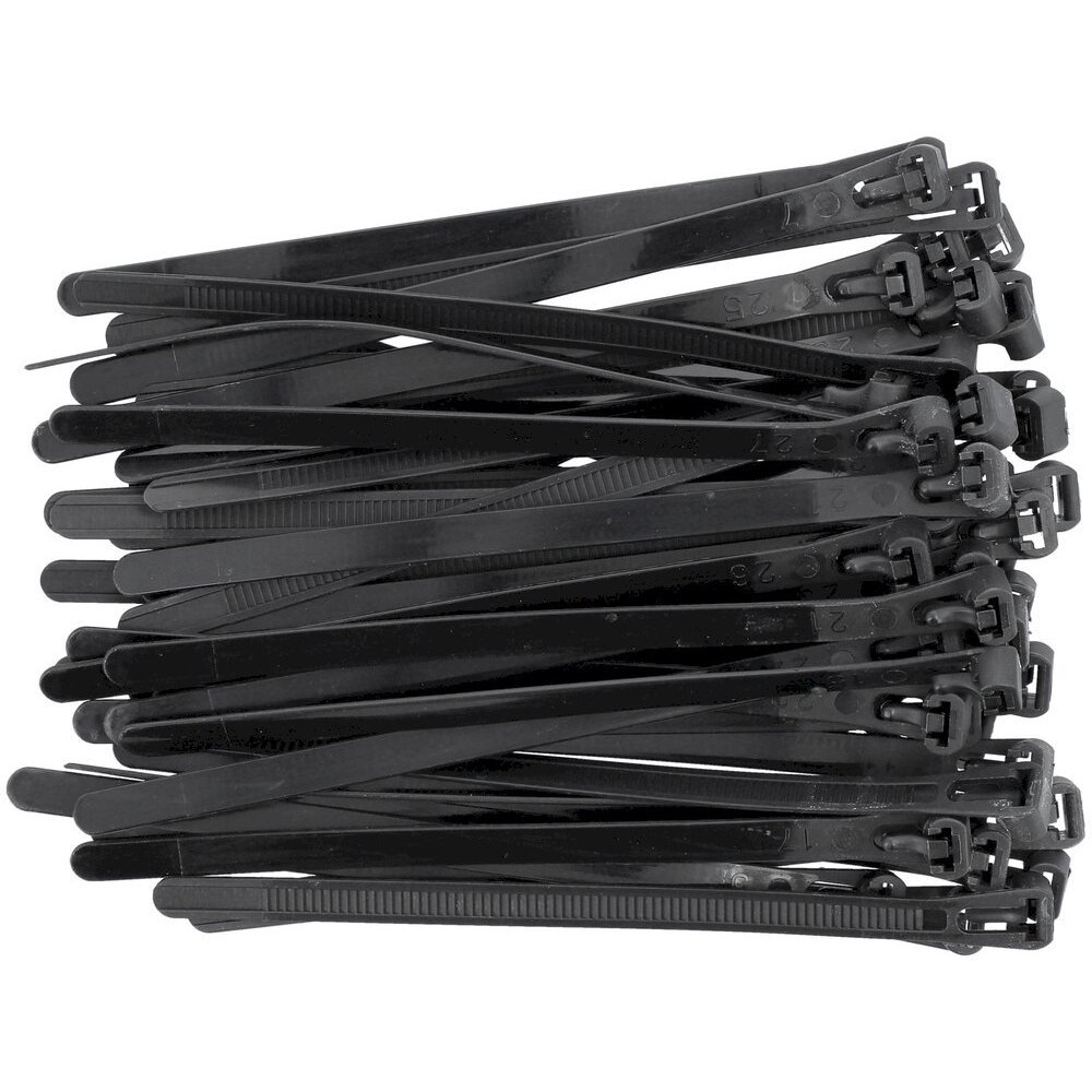 Suveržimo dirželiai juodi | 7,6X150 mm | 50 vnt (YT-70672) Suveržimo dirželiai juodi | 7,6X150 mm | 50 vnt (YT-70672)