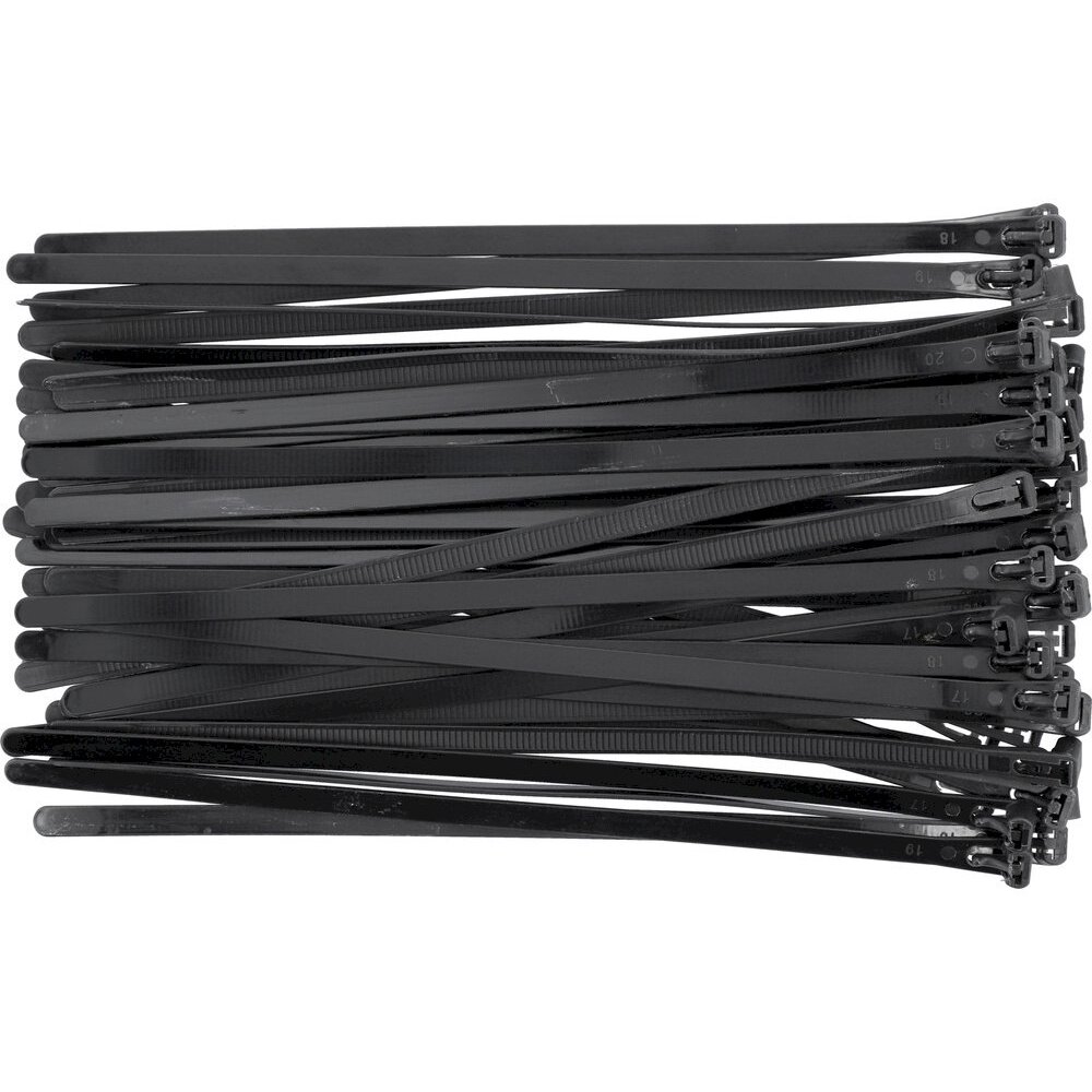 Suveržimo dirželiai juodi | 7,6X250 mm | 50 vnt (YT-70674) Suveržimo dirželiai juodi | 7,6X250 mm | 50 vnt (YT-70674)