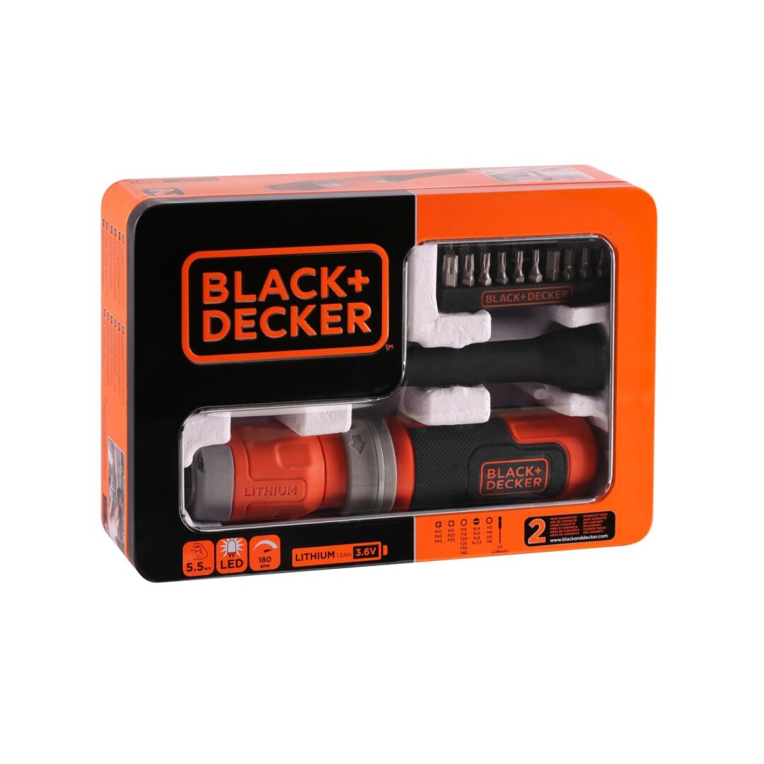 Suktukas akumuliatorinis, 3.6V BCF603C-QW, Integruotas Akumuliatorius 1,5 AH, Black&Decker 1