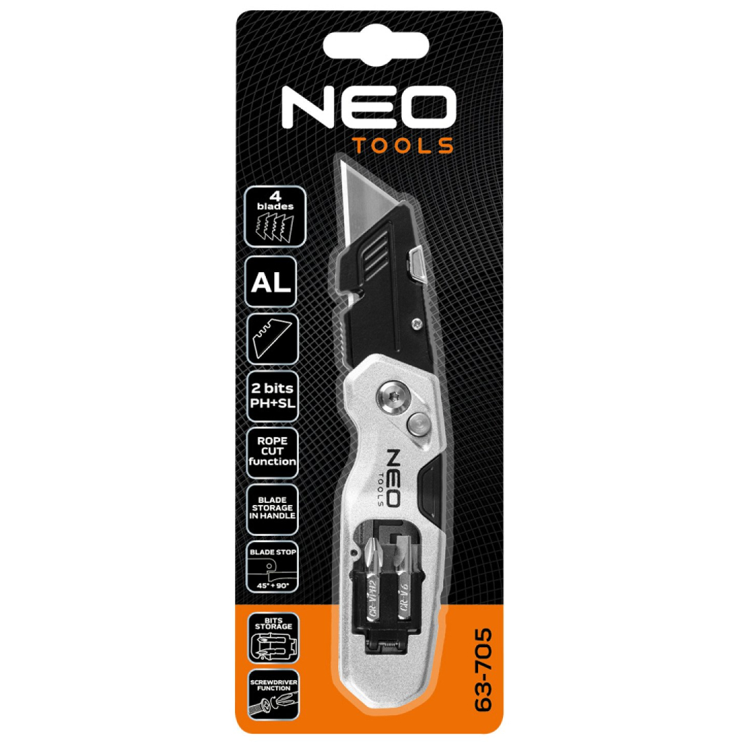 Sulankstomas trapecijos formos peilis 1+3 peiliukai, 2 antgaliai 1 Sulankstomas trapecijos formos peilis 1+3 peiliukai, 2 antgaliai 1