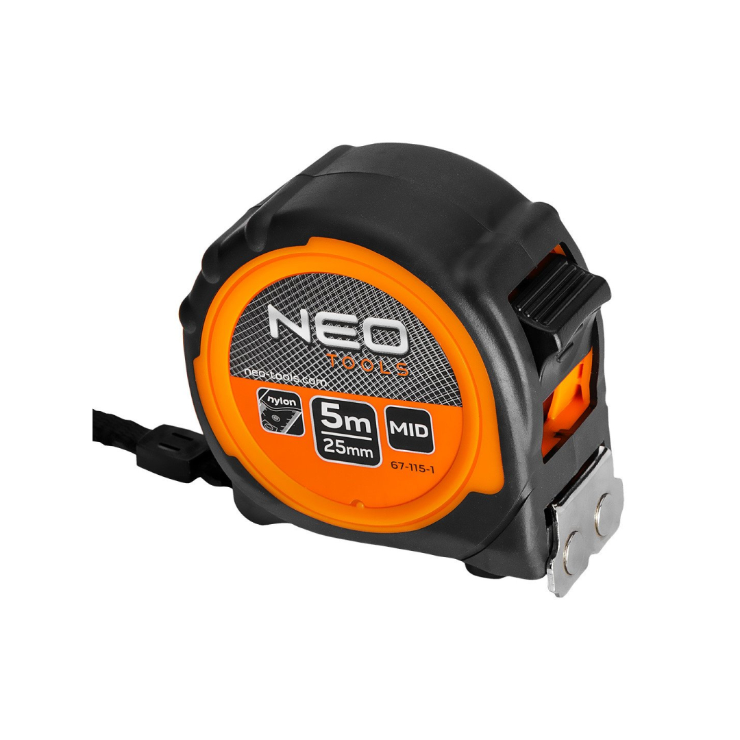 Suvyniota plieninė juosta 5 m x 25 mm, magnetas 6 Suvyniota plieninė juosta 5 m x 25 mm, magnetas 6