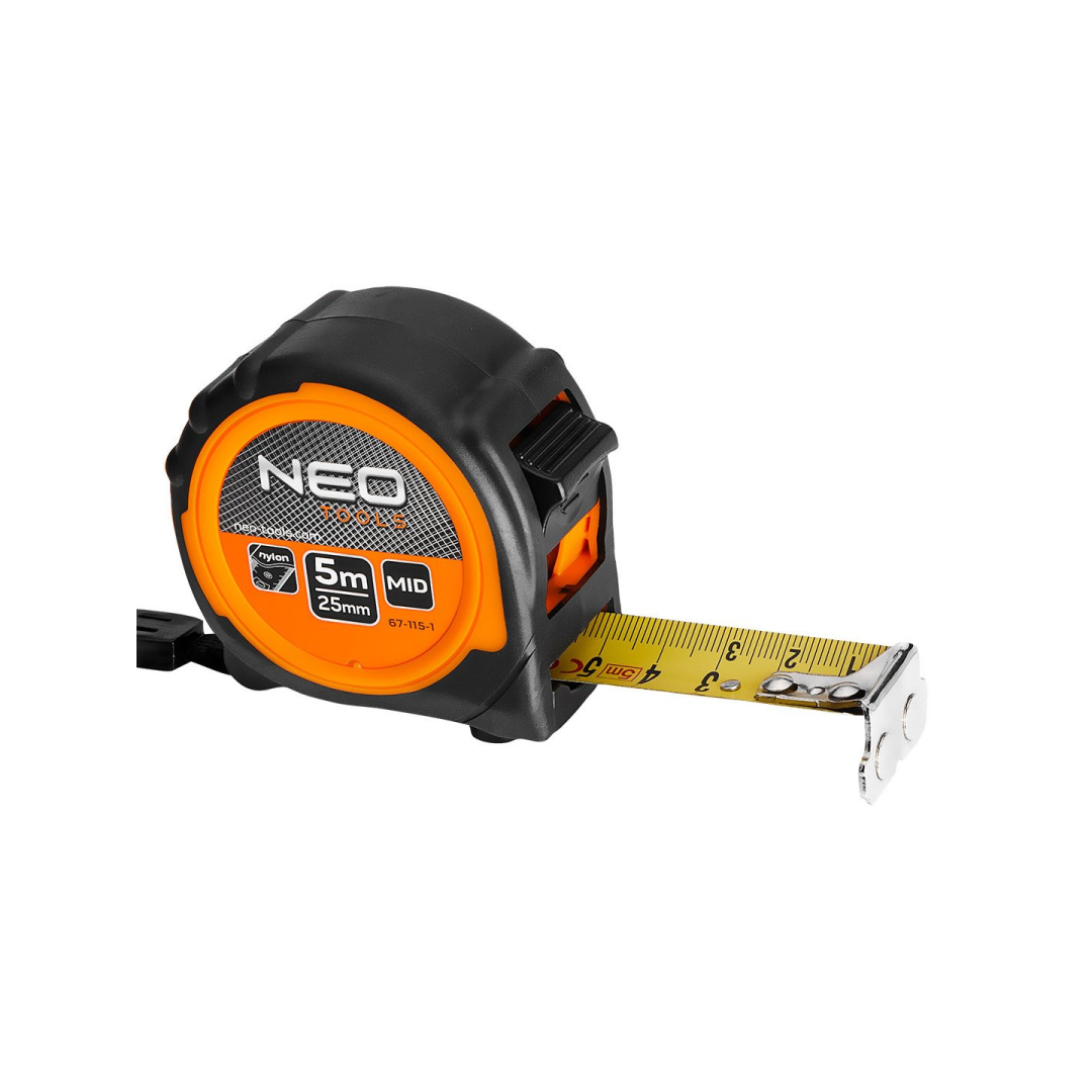 Suvyniota plieninė juosta 5 m x 25 mm, magnetas Suvyniota plieninė juosta 5 m x 25 mm, magnetas