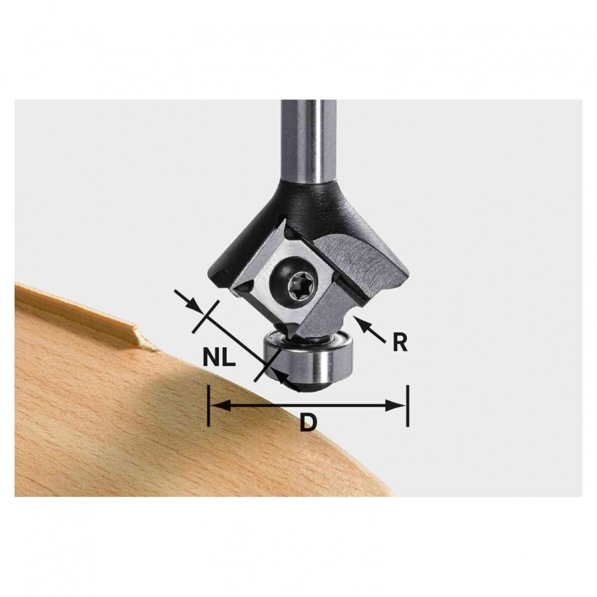 Suapvalinimo freza su apsukamomis pjovimo plokštelėmis Festool S8 HW R1 D28 KL12,7 MFK (499811) 1 Suapvalinimo freza su apsukamomis pjovimo plokštelėmis Festool S8 HW R1 D28 KL12,7 MFK (499811) 1