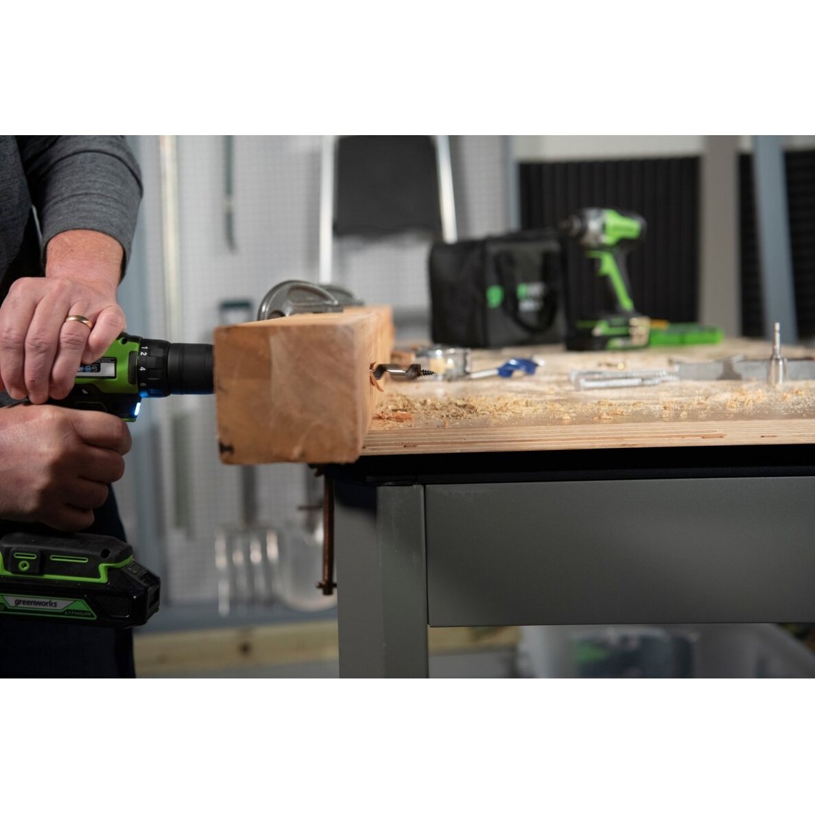 Akumuliatorinis suktuvas-gręžtuvas Greenworks GD24DD35, 24 V, 35 Nm, (tik įrankis) 5