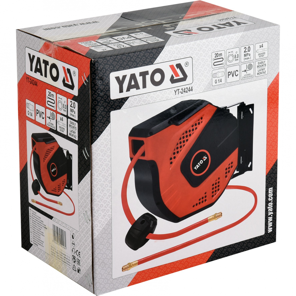 Suspausto oro žarna su automatine rite, Yato 8x20 m 1