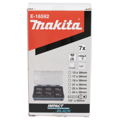 Sukimo galvų rinkinys Makita E-16592, 7 vnt. 1/2''x 38mm 4 Sukimo galvų rinkinys Makita E-16592, 7 vnt. 1/2''x 38mm 4