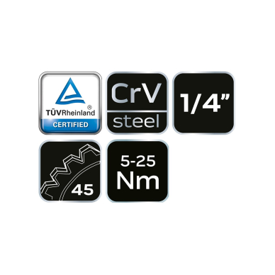 Sukimo momento veržliaraktis 1/4", 5-25 Nm 7
