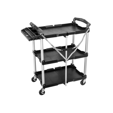 Sulankstomas 75 kg aptarnavimo vežimėlis su įrankių organizatoriumi Sulankstomas 75 kg aptarnavimo vežimėlis su įrankių organizatoriumi