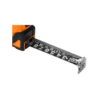 Super Black plieninė ruletė 5 m x 19 mm, automatinis užraktas, du stabdymo mygtukai, magnetas 8