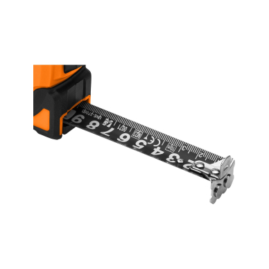 Super Black plieninė ruletė 7,5 m x 25 mm, automatinis užraktas, du stabdymo mygtukai, magnetas 8