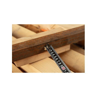 Super Black plieninėruletė 10 m x 25 mm, automatinis užraktas, du stabdymo mygtukai, magnetas 3