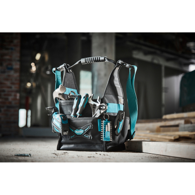 Surtvirtintas 4-jų skyrių, universalus, atviras keturkampis krepšys įrankiams Makita E-05480 1 Surtvirtintas 4-jų skyrių, universalus, atviras keturkampis krepšys įrankiams Makita E-05480 1