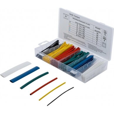 Susitraukiančių žarnelių asortimentas | spalvotos | 100 vnt. (8123) Susitraukiančių žarnelių asortimentas | spalvotos | 100 vnt. (8123)