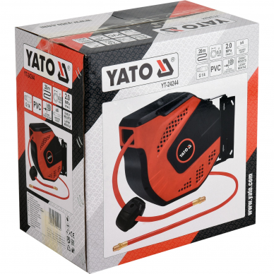 Suspausto oro žarna su automatine rite, Yato 8x20 m 1 Suspausto oro žarna su automatine rite, Yato 8x20 m 1