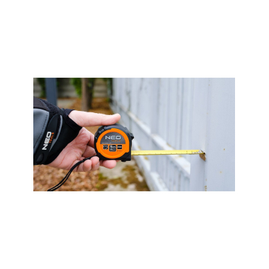 Suvyniota plieninė juosta 5 m x 25 mm, magnetas 2 Suvyniota plieninė juosta 5 m x 25 mm, magnetas 2