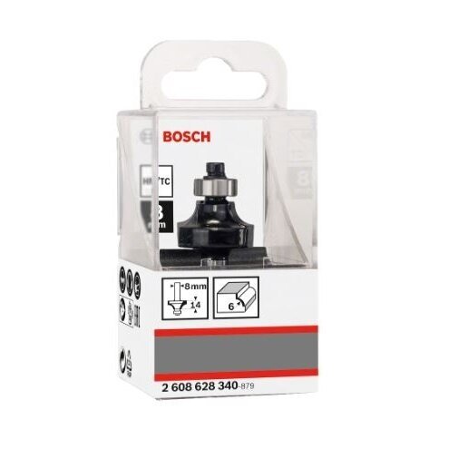 Suapvalinimo freza Bosch HM R=6 mm, 2608628340 1 Suapvalinimo freza Bosch HM R=6 mm, 2608628340 1