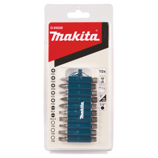 Sukimo antgalių rinkinys Makita D-65028, 10 vnt. 2 Sukimo antgalių rinkinys Makita D-65028, 10 vnt. 2