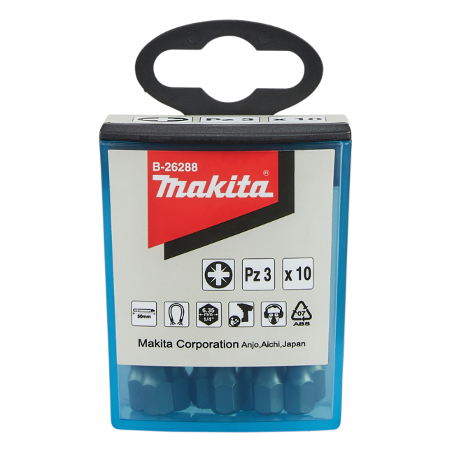 Sukimo antgalis Makita B-26288, PZ3x50mm, 10 vnt. 1 Sukimo antgalis Makita B-26288, PZ3x50mm, 10 vnt. 1